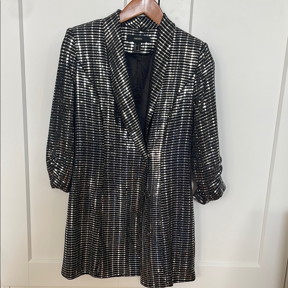 Black and Silver Striped Blazer